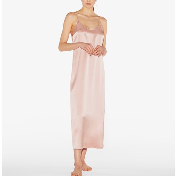 La Perla Light Pink Blush Long Silk Slip Intimate Sleepwear Lingerie Medium - Picture 1 of 14